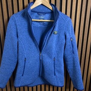 L.L.Bean Women’s Sweater Fleece Full Zip Jacket – Small Petite – Blue